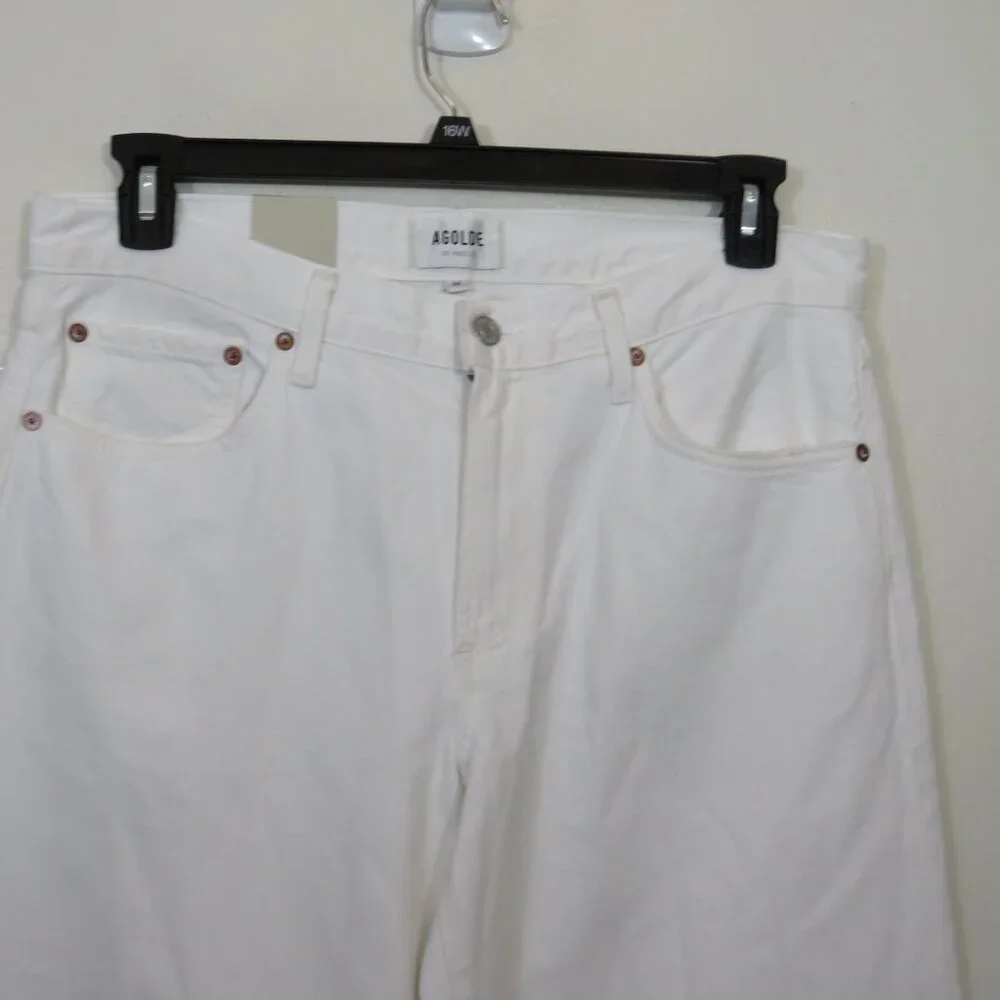 Agolde White Wide-Leg Flare Jeans - Picture 5 of 9